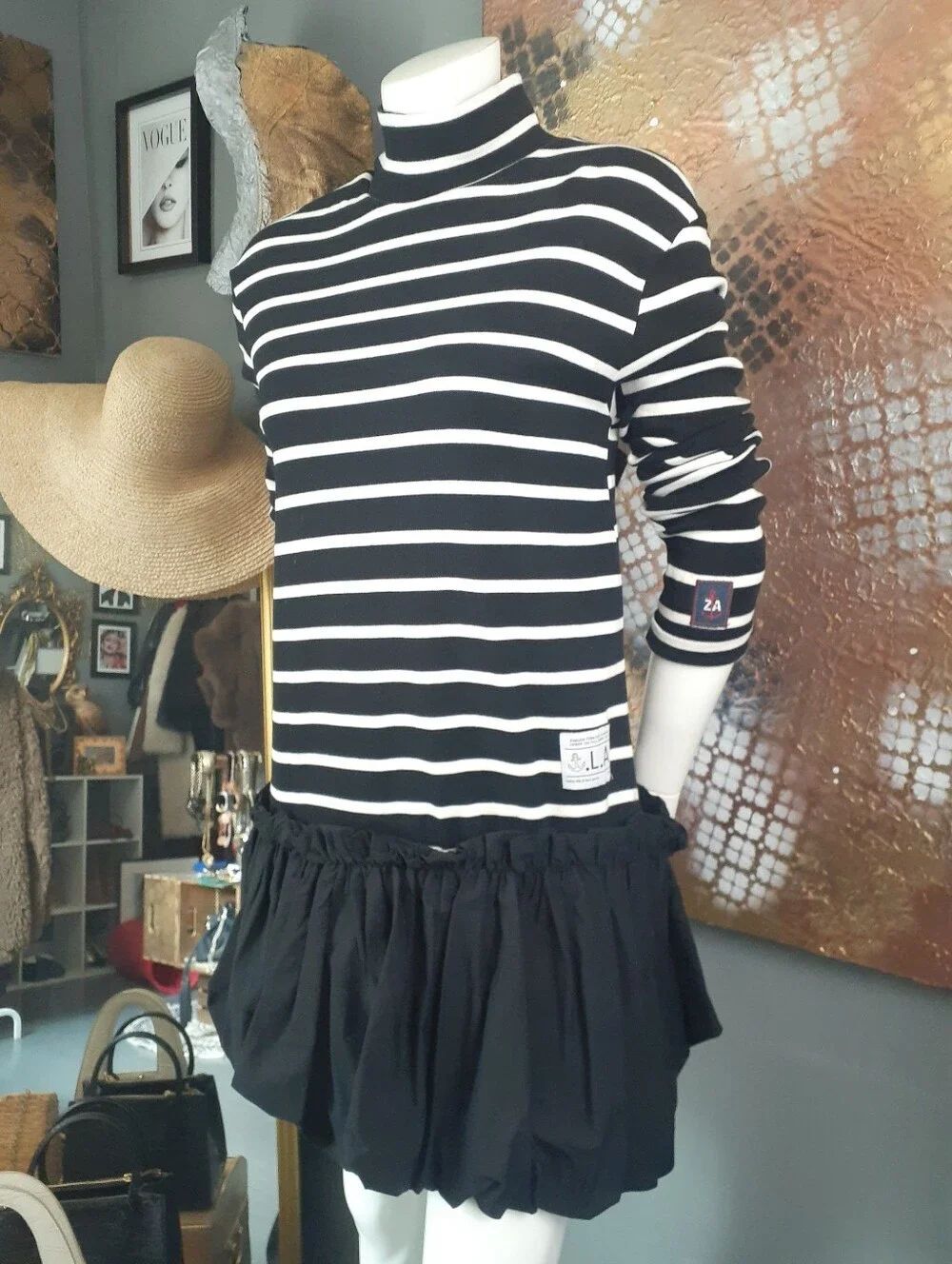 Zara Nwt 100% Cotton Combination Striped Mini Dress